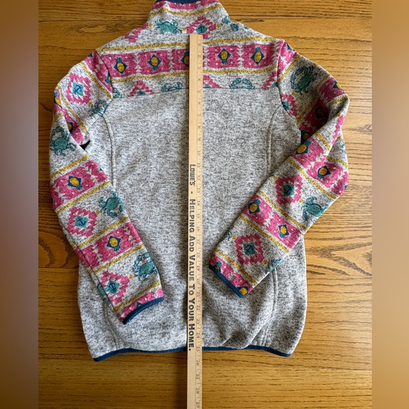 Simply Southern Size Small 1/4 Snap Front Long Sleeve Pullover Gray Pockets Crab - Picture 7 of 9